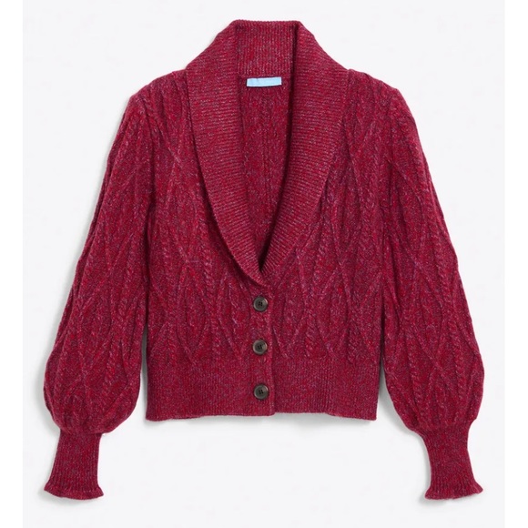 James Draper Marled Sweater Tuxedo Jacket Cardigan red - Picture 3 of 8